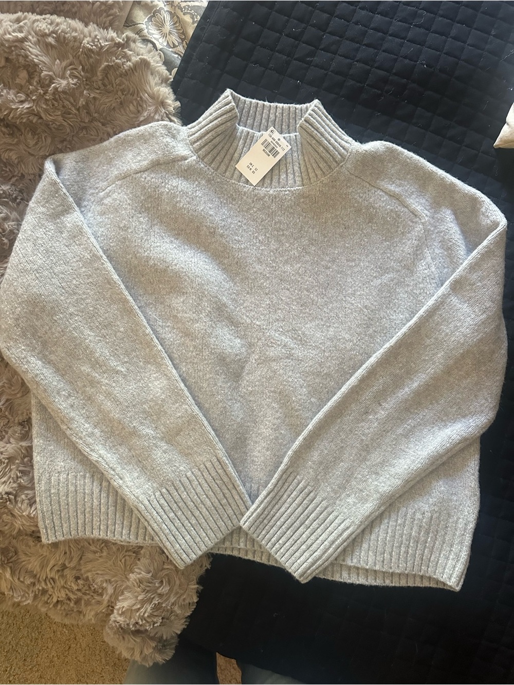 Abercrombie & Fitch Light Gray Mock Neck Sweater